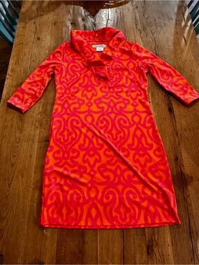 Gretchen Scott ruffle neck dress